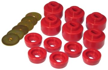 Picture of Prothane 07-14 Chevy Silverado Body Mount 12 Bushing Kit - Red