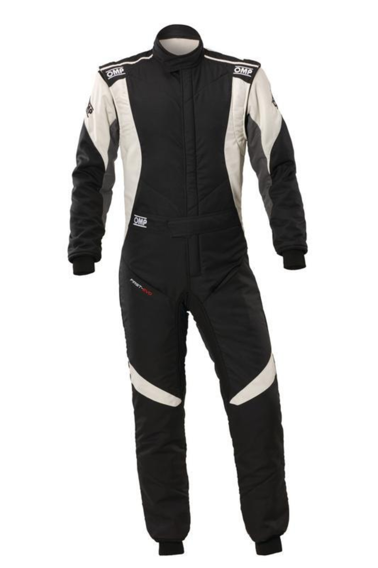Picture of OMP FIRST EVO OVERALL my2025 FIA 8856-2018/SFI GRAY / BLACK SZ 52