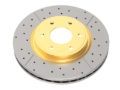 Picture of DBA 2020+ Chevrolet Silverado 1500 6.2L Rear Drilled & Slotted Street Series Rotor w/Gold Hat