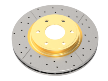 Picture of DBA 2020+ Chevrolet Silverado 1500 6.2L Rear Drilled & Slotted Street Series Rotor w/Gold Hat