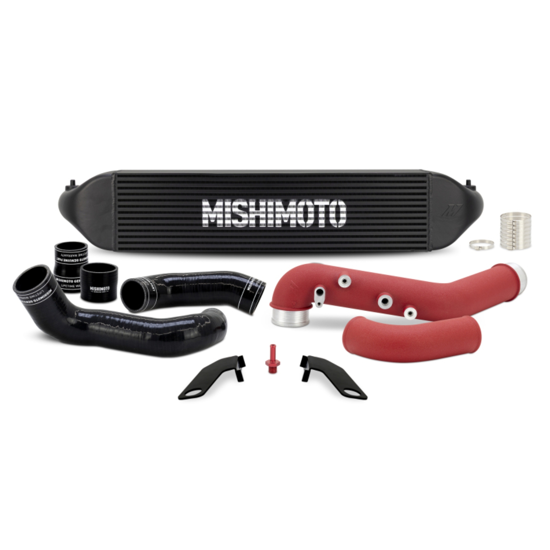Picture of Mishimoto 2023+ Honda Civic Type-R Intercooler Kit w/Pipes - Black Intercooler/Red Pipes