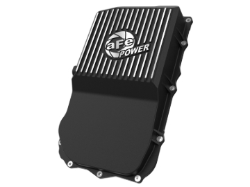 Picture of aFe 18-25 Jeep Wrangler JL V6 Transmission Pan - Black w/ Machined Fins