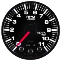 Picture of Autometer Spek-Pro Gauge Tach 2 1/16in 11K Rpm W/ Shift Light & Peak Mem - Blk/Blk