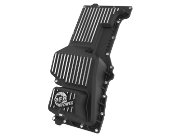 Picture of aFe 20-25 GM Trucks L6 3.0L Engine Oil Pan - Black w/ Machined Fins