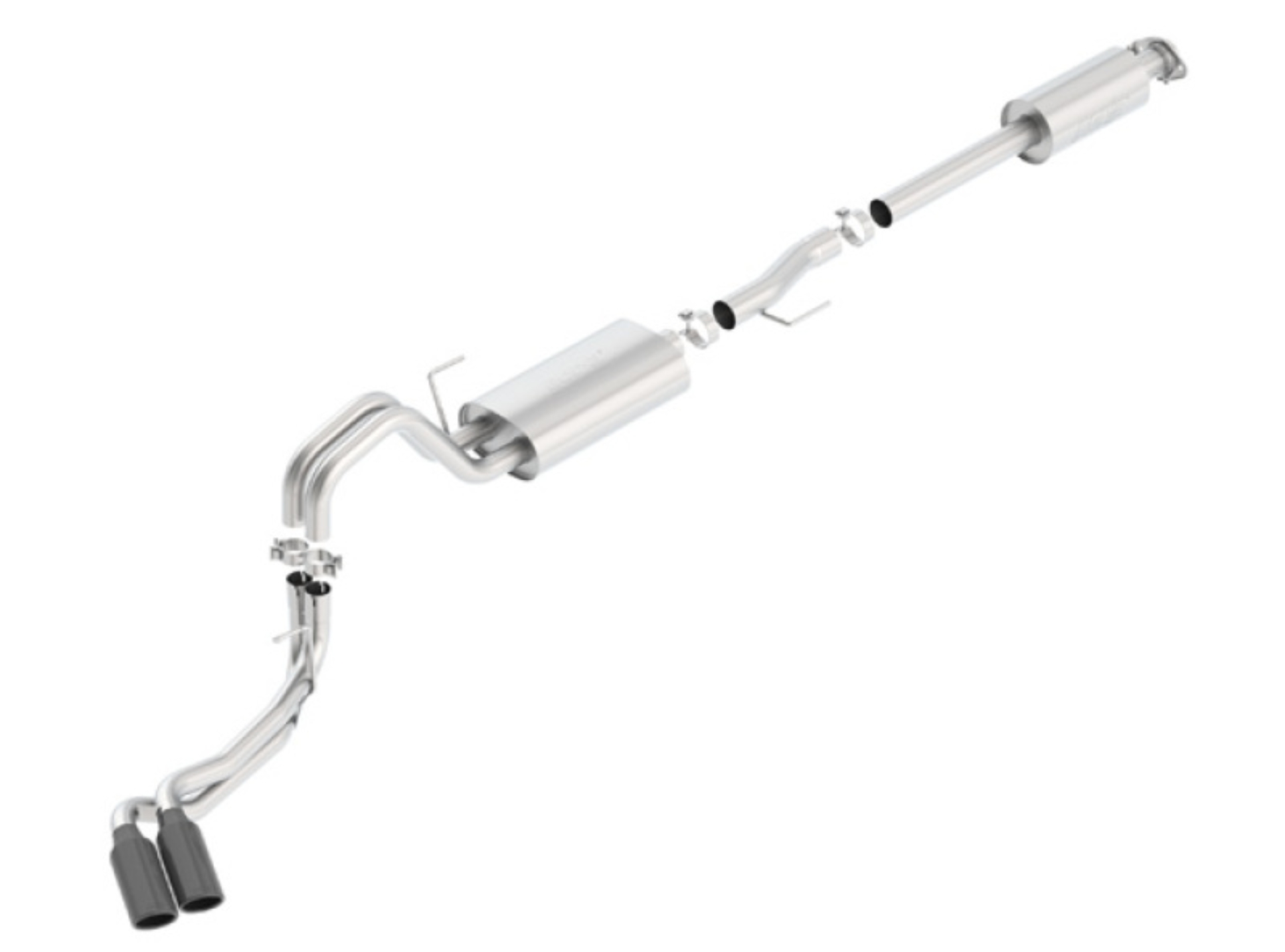 Picture of Borla 15-17 Ford F-150 2.7/3.5L V6 / 5.0 V8 2/4WD Black Chrome Angle-Cut Side Exit Catback Exhaust