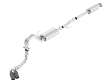 Picture of Borla 15-17 Ford F-150 2.7/3.5L V6 / 5.0 V8 2/4WD Black Chrome Angle-Cut Side Exit Catback Exhaust