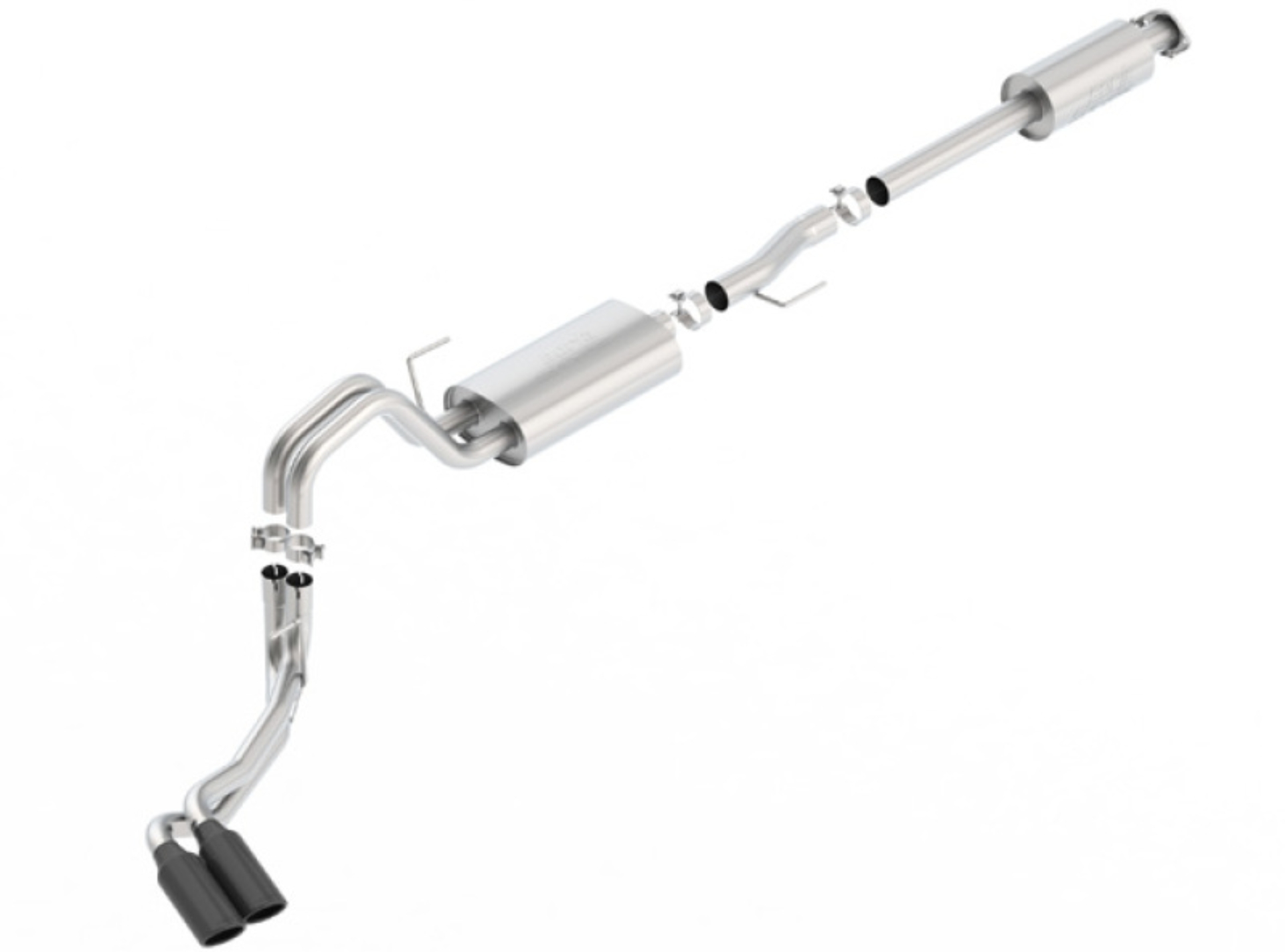 Picture of Borla 15-17 F-150 2.7L/ 3.5L EcoBoost/ 5.0L V8 4in. Tip Side Exit S-type Exhaust Black Chrome