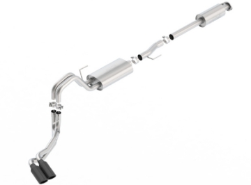 Picture of Borla 15-17 F-150 2.7L/ 3.5L EcoBoost/ 5.0L V8 4in. Tip Side Exit S-type Exhaust Black Chrome