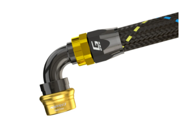 Picture of GReddy PRO/SPEC AN06 90 Degree Quick Release Hose End(s) Black/Gold