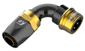 Picture of GReddy PRO/SPEC - 90 Degree AN16 Quick-Release Swivel Hose End(s) - Black / Gold anodized