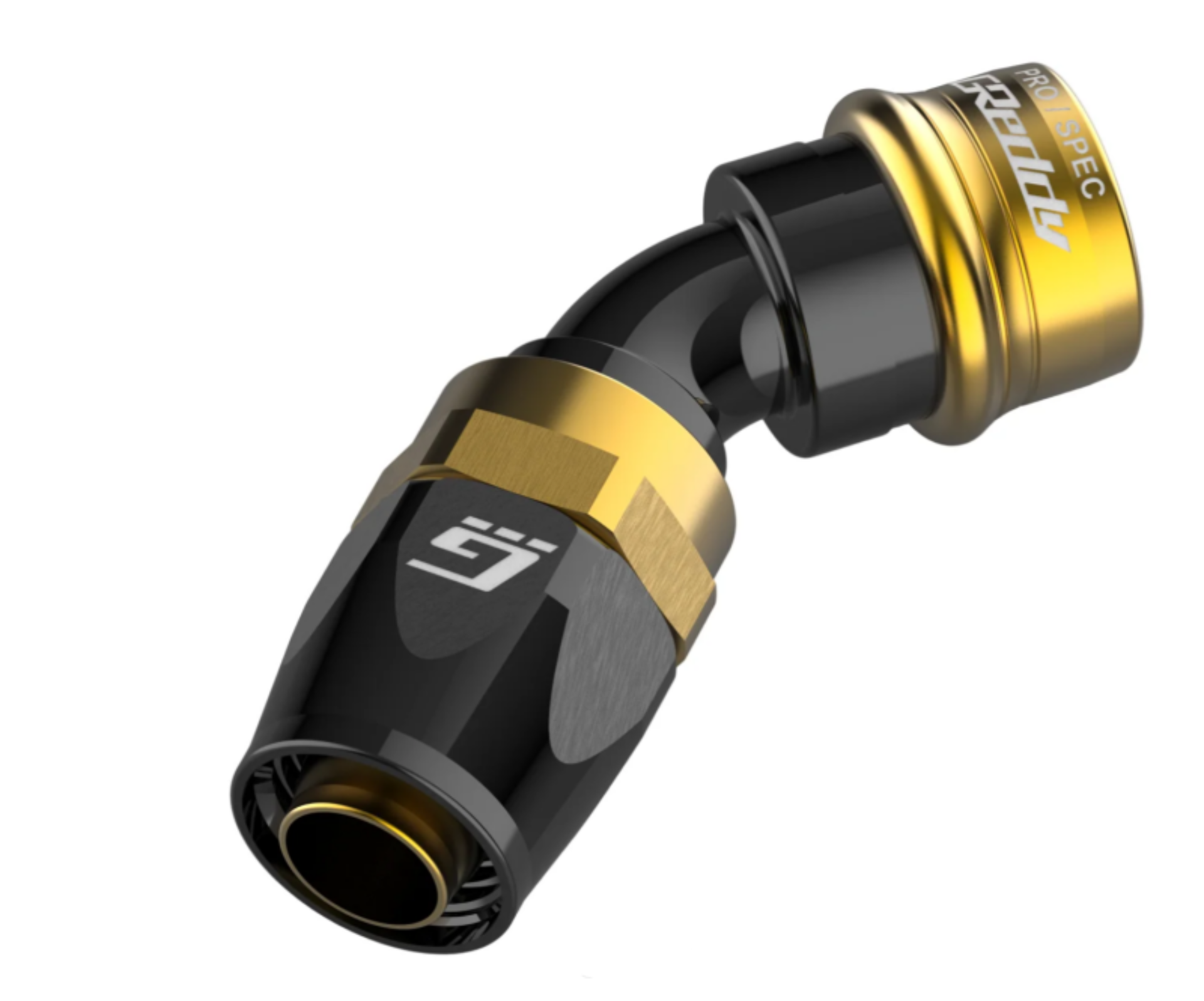 Picture of GReddy AN06 PRO/SPEC 45deg. Swivel Hose-End - Black/Gold anodized