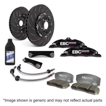 Picture of EBC Racing 01-07 Acura RSX Type-S 2.0L Black Apollo-4 Calipers 330mm Rotors Front Big Brake Kit