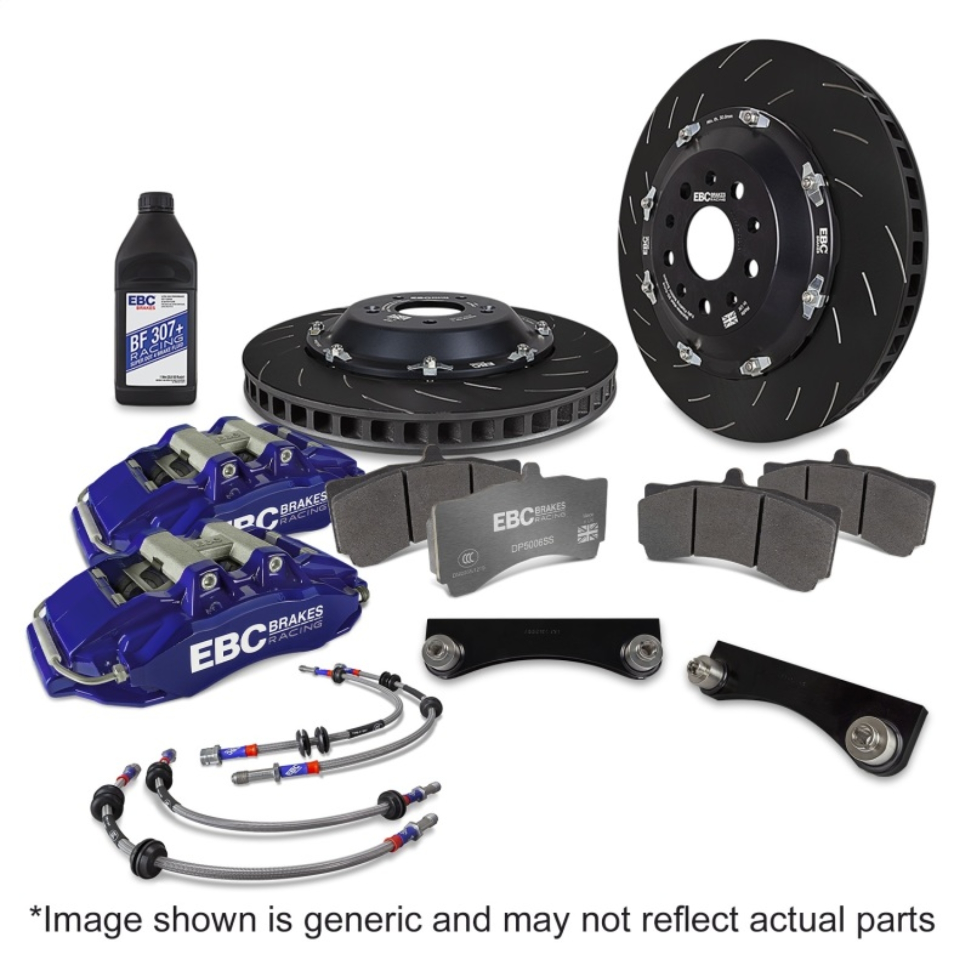 Picture of EBC Racing 03-09 Nissan 350Z 3.5L Blue Apollo-6 Calipers 355mm Rotors Front Big Brake Kit
