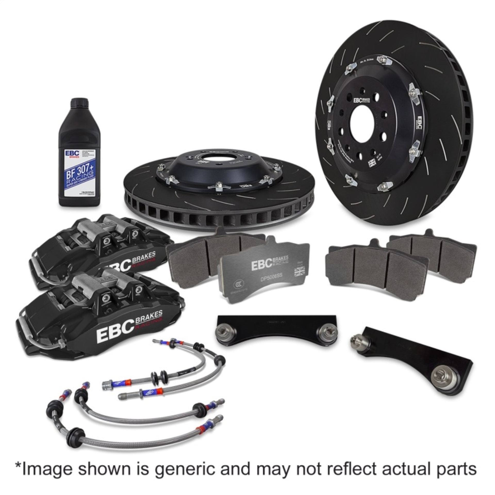 Picture of EBC Racing 08-16 Mitsubishi Lancer Evo 10 2.0T Black Apollo-6 355mm Rotors Front Big Brake Kit