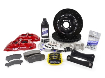 Picture of EBC Racing 11-17 Suzuki Swift Z32 1.6L Red Apollo-4 Calipers 330mm Rotors Front Big Brake Kit