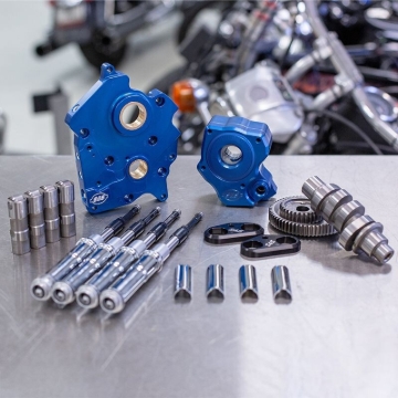 Picture of S&S Cycle 2017+ M8 Models Gear Drive 475G Cam Chest Kit w/ Chrm Pushrod Tubes - Oil Cooled Incl. VVT