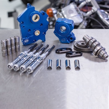 Picture of S&S Cycle 2017+ M8 Models Gear Drive 465G Cam Chest Kit w/ Chrm Pushrod Tubes - Oil Cooled Incl. VVT