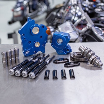 Picture of S&S Cycle 2017 M8 Models Gear Drive 465G Cam Chest Kit w/ Blk Pushrod Tubes - Oil Cooled - Incl. VVT