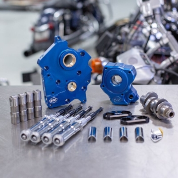 Picture of S&S Cycle 2017+ Oil Cooled M8 Models Chain Drive 475C Cam Chest Kit w/ Chrm Pushrod Tubes Incl. VVT