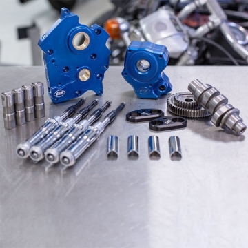 Picture of S&S Cycle 2017+ M8 Models Gear Drive 475G Cam Chest Kit w/ Chrm Pushrod Tubes - WC - Incl. VVT