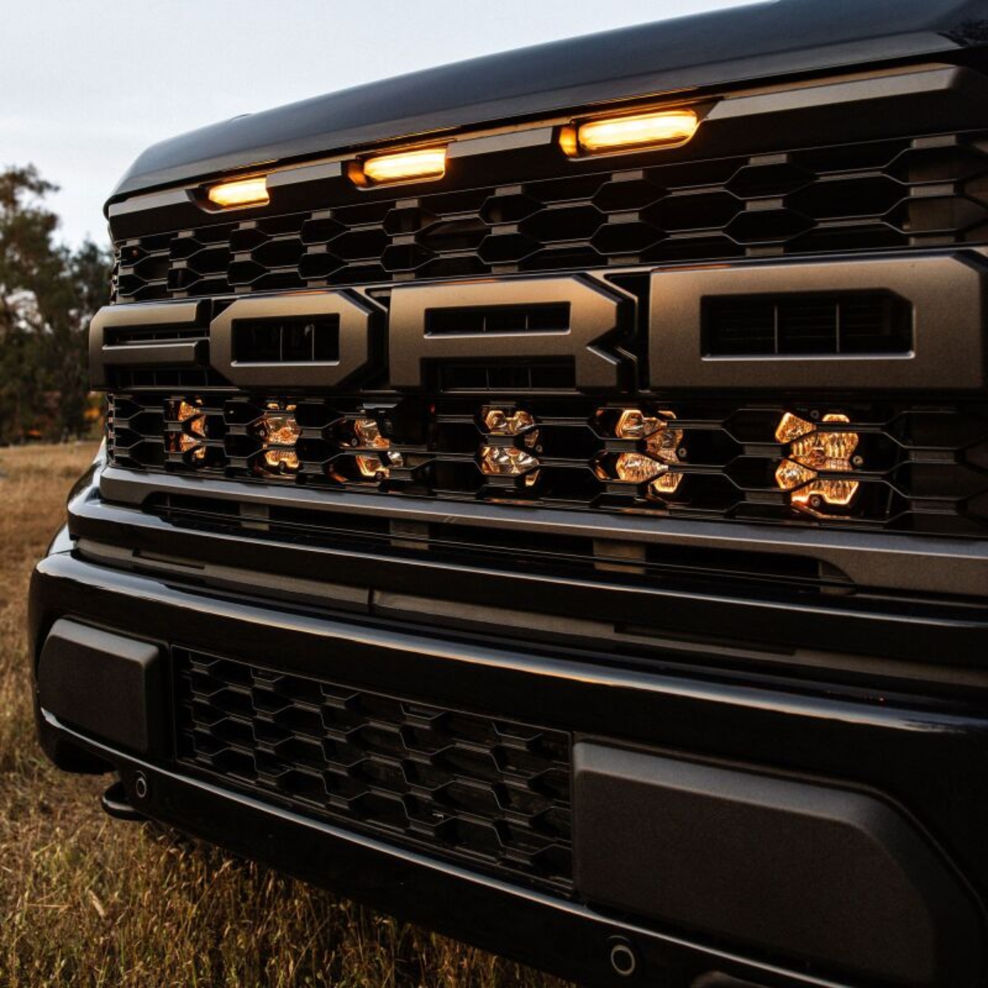 Picture of Baja Designs 2021+ Ford Raptor (Incl. 2024 R/37) Squadron Pro 2.0 Behind Grille Kit (MP) - Clear