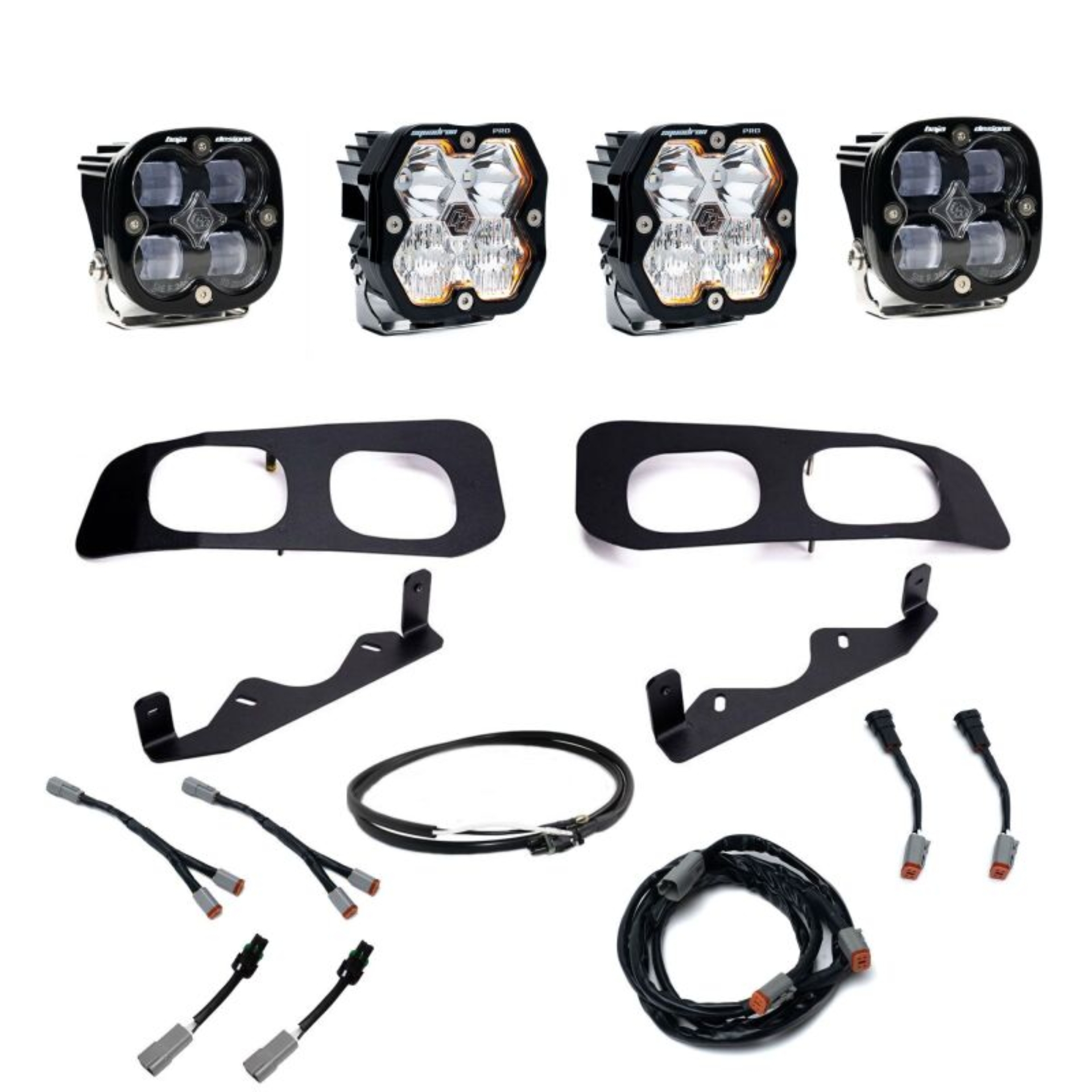 Picture of Baja Designs 2023+ Ford Super Duty Squadron Pro/SAE 2.0 Dual Fog Pocket Kit (SAE Fog) - Clear