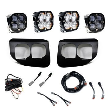 Picture of Baja Designs 20-22 Ford Super Duty Squadron 2.0 Pro/SAE Dual Fog Pocket Kit (Driving/Combo) - Clear
