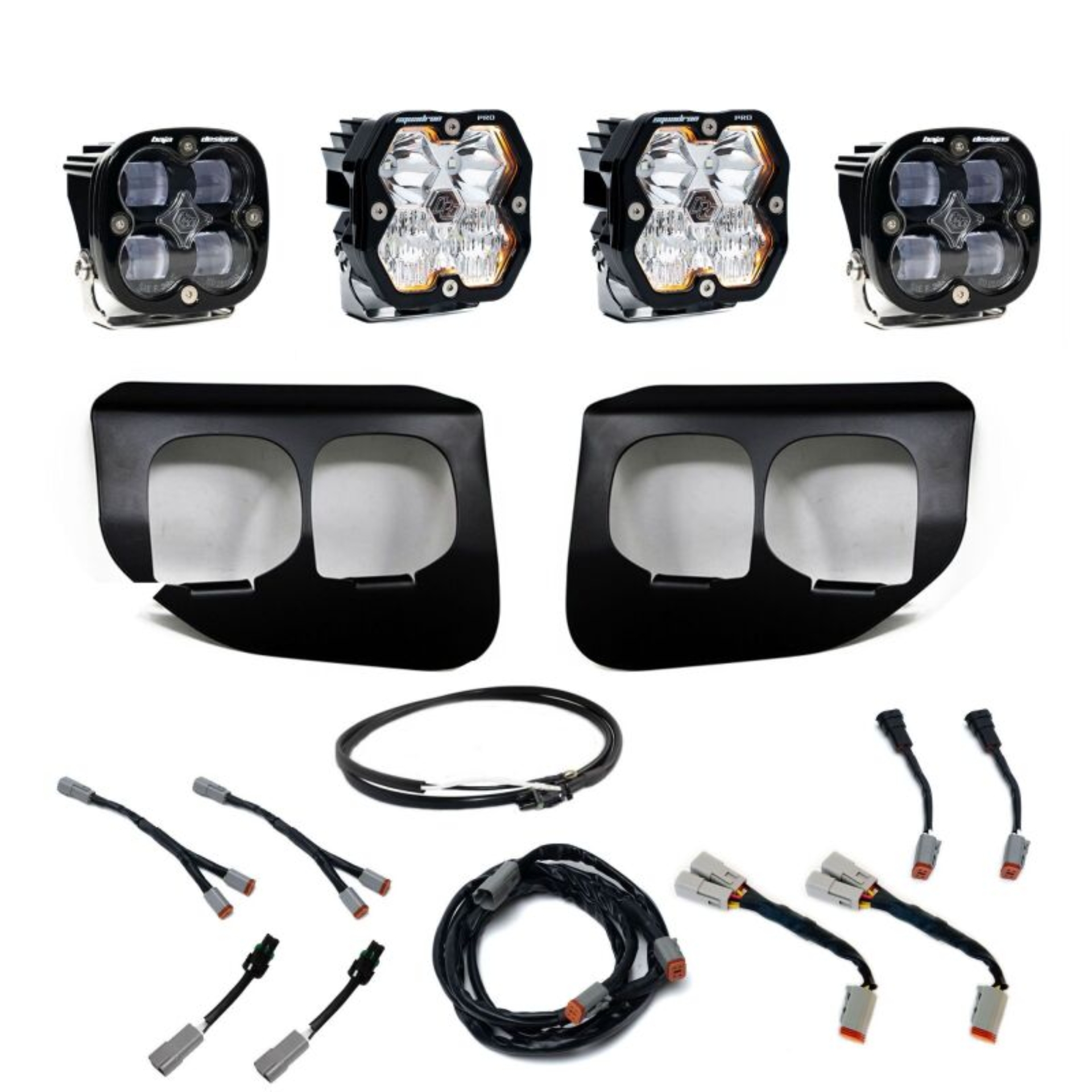 Picture of Baja Designs 20-22 Ford SD Squadron Pro/SAE 2.0 Dual Fog Pocket Kit Upfitter (SAE Fog) - Clear