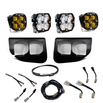 Picture of Baja Designs 20-22 Ford SD Squadron Pro/SAE 2.0 Fog Pocket Kit Upfitter (SAE Fog) - Baja Amber