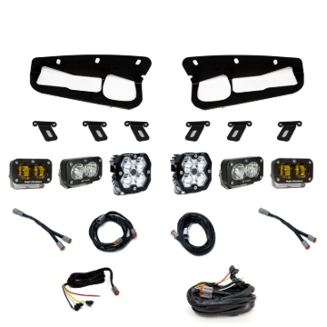 Picture of Baja Designs 21-25 Ford Bronco Squadron 2.0 Pro (Spot) & S2 Pro D/C / S2 SAE Ambr FPK ST Bmpr w/UP