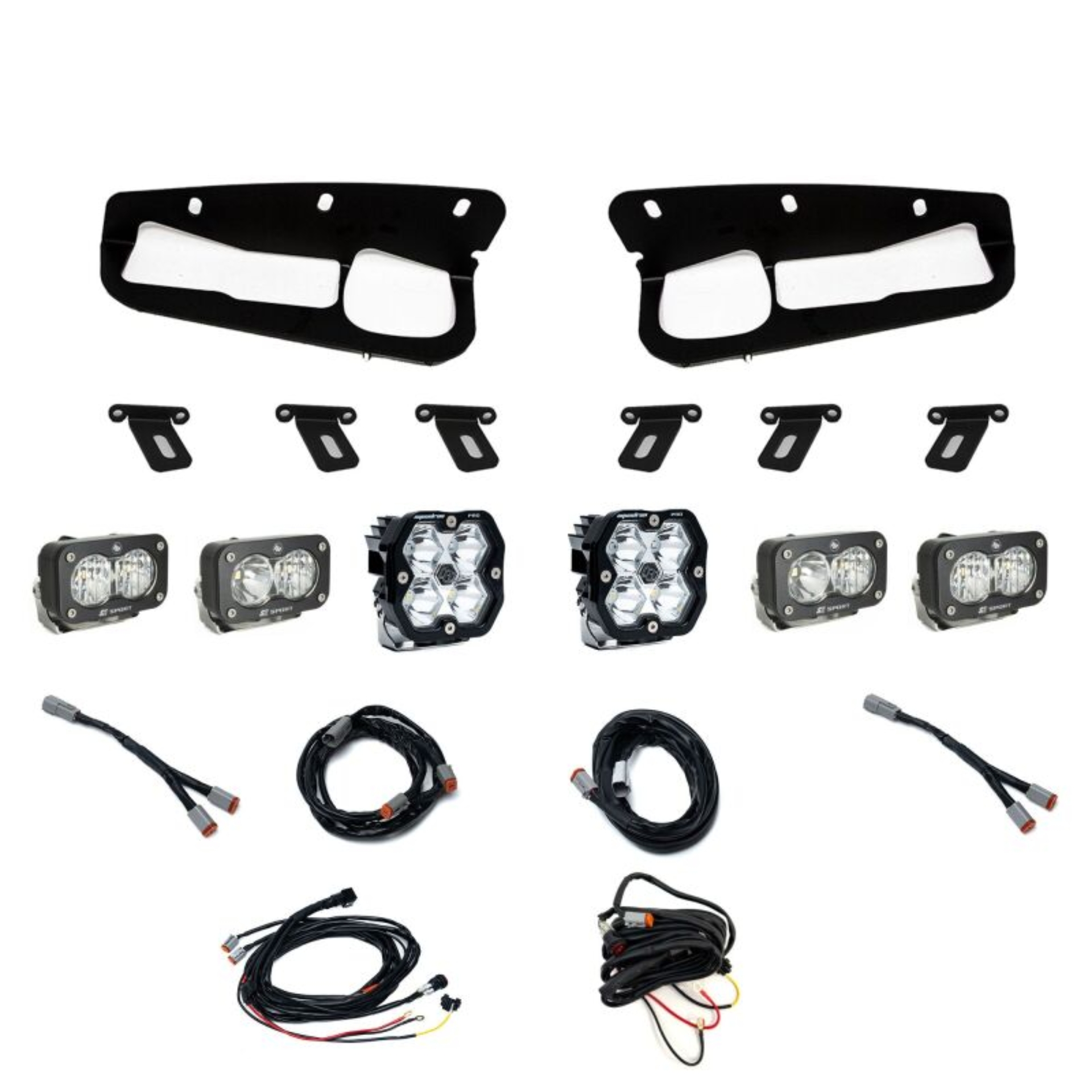 Picture of Baja Designs 21-25 Ford Bronco Squadron 2.0 Pro (Spot) / S2 Sport D/C W/C FPK Steel Bmpr - Clear