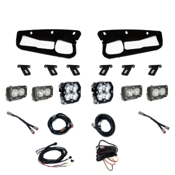 Picture of Baja Designs 21-25 Ford Bronco Squadron 2.0 Pro (Spot) / S2 Sport D/C W/C FPK Steel Bmpr - Clear