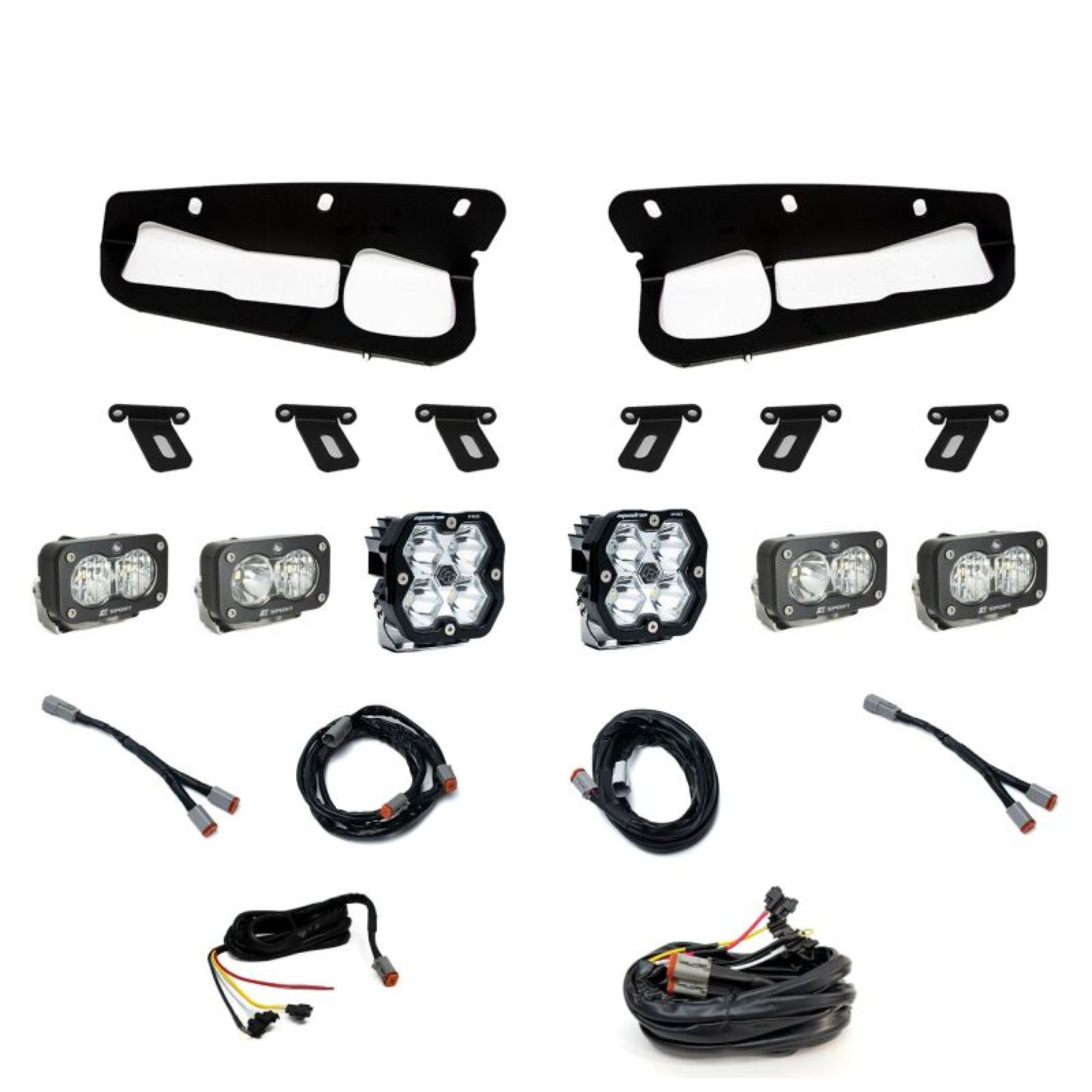 Picture of Baja Designs 21-25 Ford Bronco Squadron 2.0 Pro (Spot) / S2 Sport D/C W/C FPK Steel Bmpr w/UP -Clear