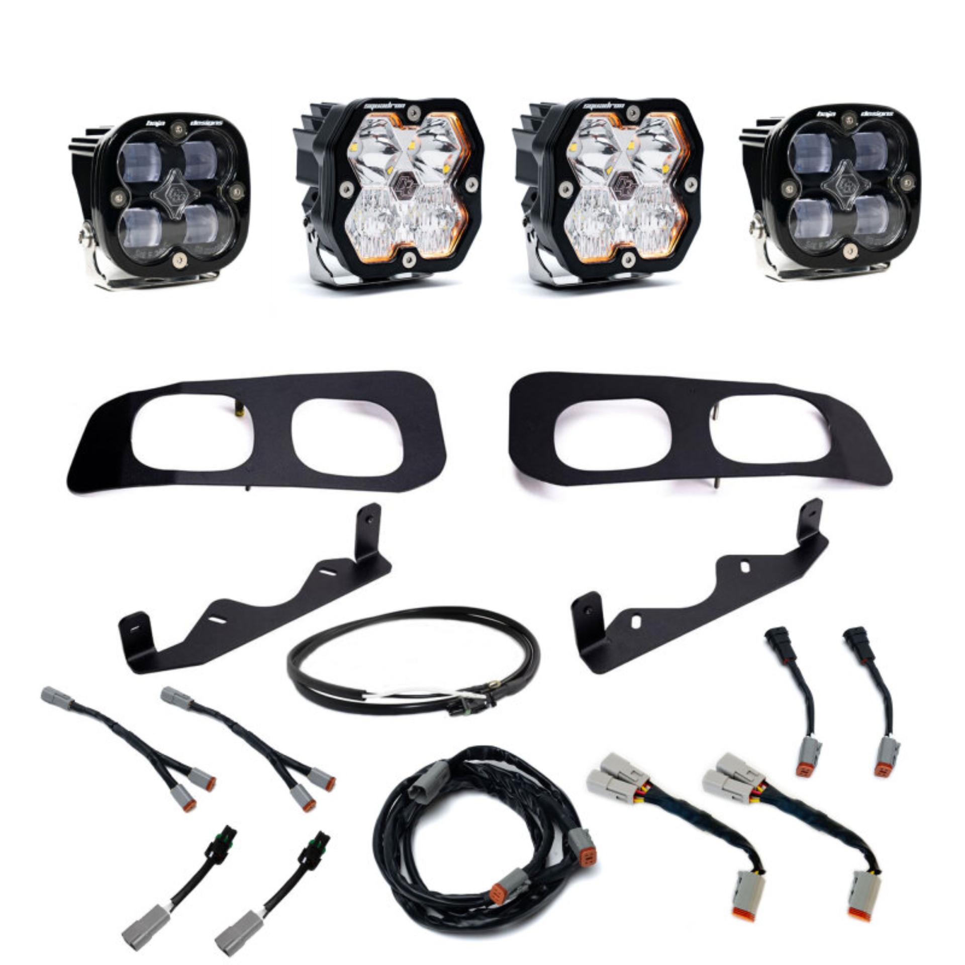 Picture of Baja Designs 23-25 Ford SD Squadron Sport/SAE 2.0 Dual Fog Pocket Kit Upfitter (SAE Fog) - Clear