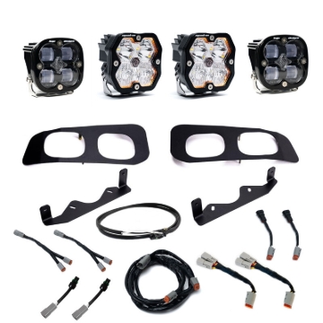 Picture of Baja Designs 23-25 Ford SD Squadron Sport/SAE 2.0 Dual Fog Pocket Kit Upfitter (SAE Fog) - Clear