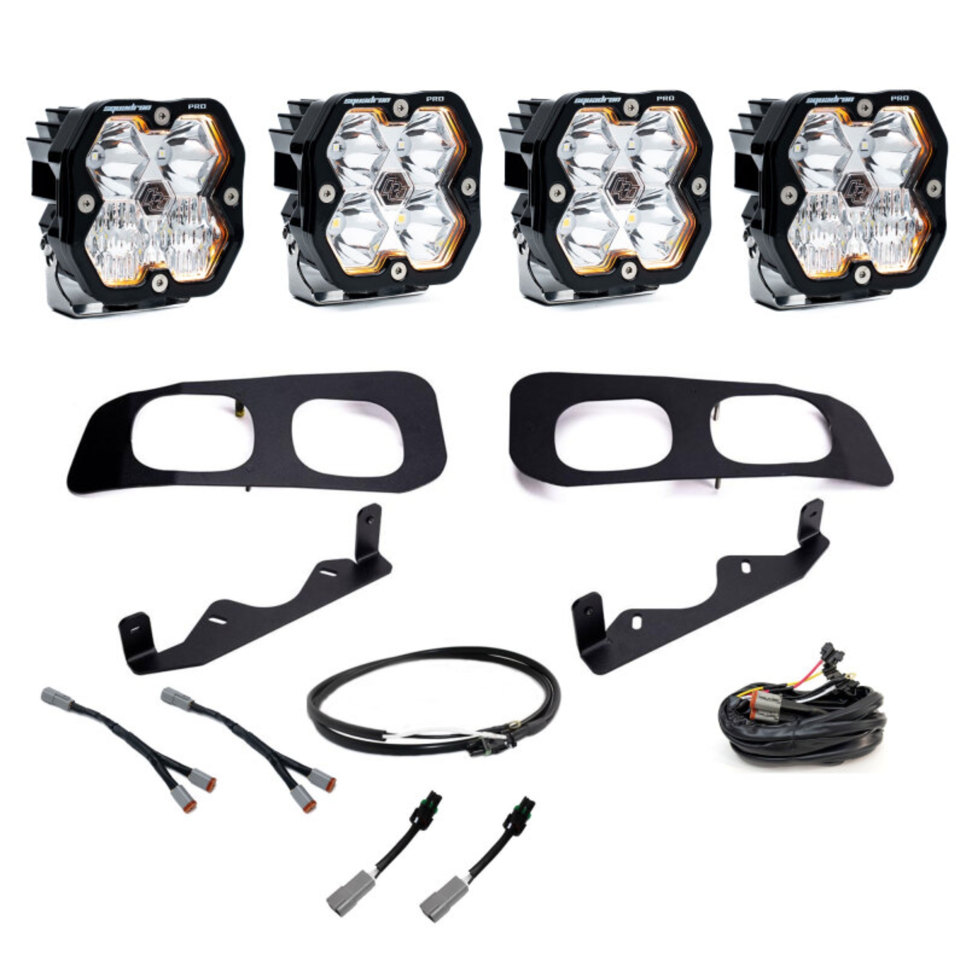 Picture of Baja Designs 2023+ Ford SD Squardon Pro 2.0 Dual Fog Pocket Kit Upfitter (Multi Patterns) - Clear