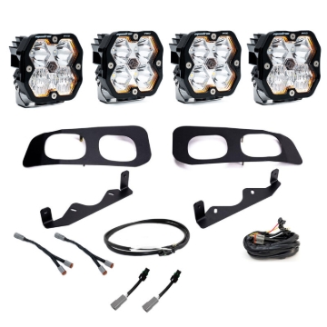 Picture of Baja Designs 2023+ Ford SD Squardon Pro 2.0 Dual Fog Pocket Kit Upfitter (Multi Patterns) - Clear