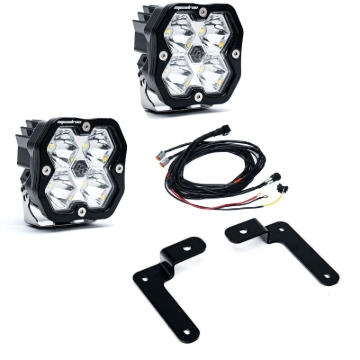 Picture of Baja Designs 18-25 Jeep JL/JT / 20-25 Gladiator Squadron 2.0 A-Pillar Sportsmen Kit (Spot) - Clear