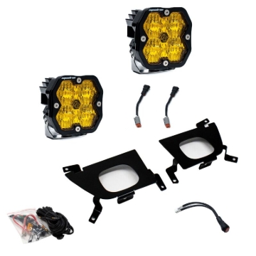 Picture of Baja Designs 19-22 Chevy 1500 / 20-22 2500/3500 Squadron Sport 2.0 Fog Pocket Kit (WC) - Baja Amber