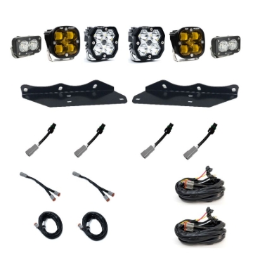 Picture of Baja Designs 17-20 Ford Raptor Squadron 2.0 Sport (Spot) + 1.0 SAE - Amb + S2 Sport W/C Fog Pkt Kit