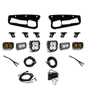 Picture of Baja Designs 21-25 Ford Bronco Squadron 2.0 Sport (Spot) & S2 Sport D/C Clr / S2 SAE Ambr Steel Bmpr