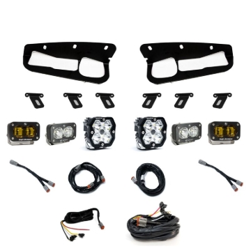 Picture of Baja Designs 21-25 Ford Bronco Squadron 2.0 Sport (Spot) & S2 Sprt D/C Clr /S2 SAE Ambr ST Bmpr w/UP