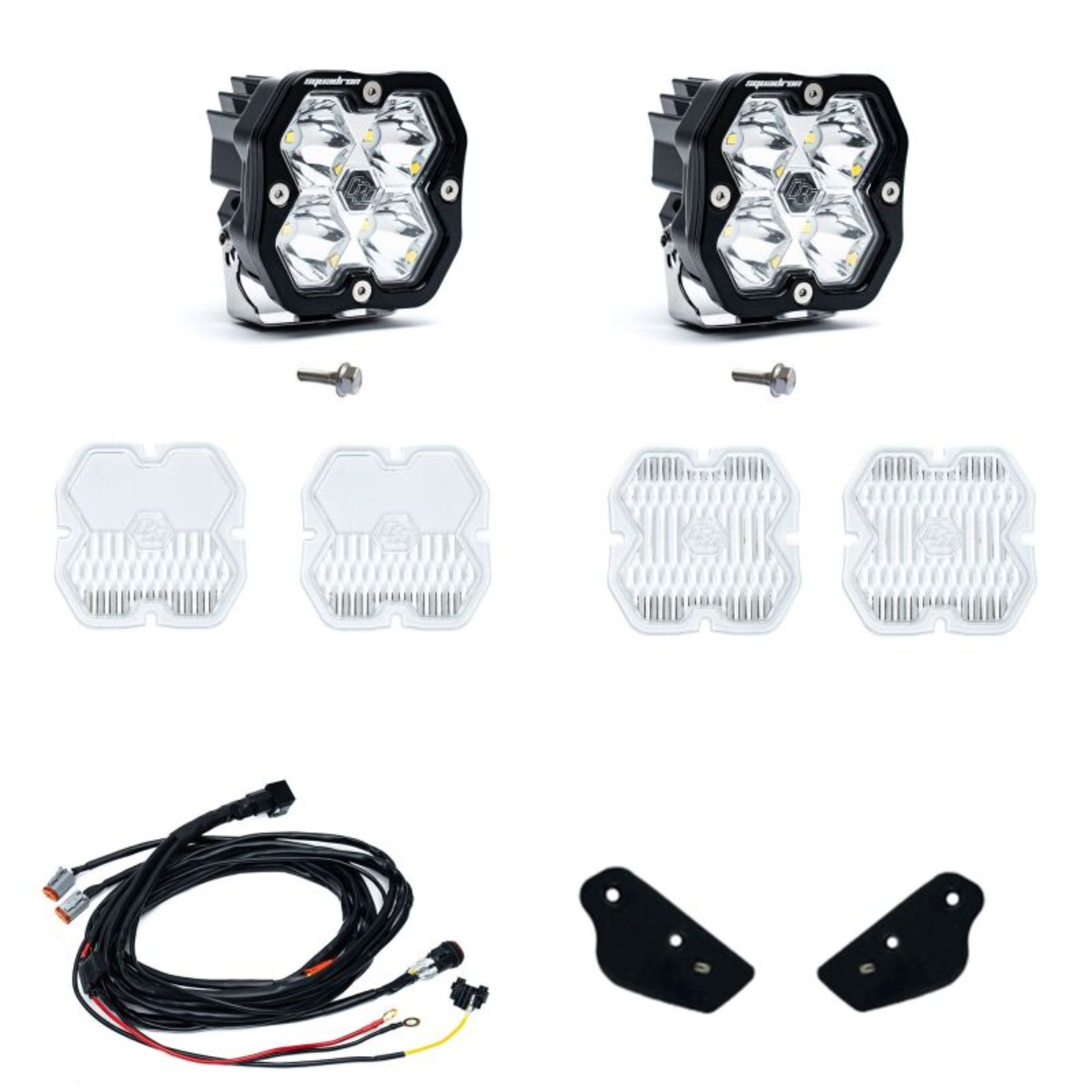 Picture of Baja Designs 21-25 Ford Bronco (22-25 Raptor) Squadron Sport 2.0 A-Pillar Kit Tgl (Spot) - Clear