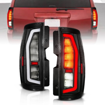 Picture of Anzo 07-14 Chevrolet Suburban / 07-14 GMC Yukon Black Full LED Tail Light Plank Style w/ Clear Lens