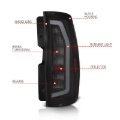 Picture of Anzo 07-14 Chevrolet Suburban / 07-14 GMC Yukon Black Full LED Tail Light Plank Style w/ Smoke Lens