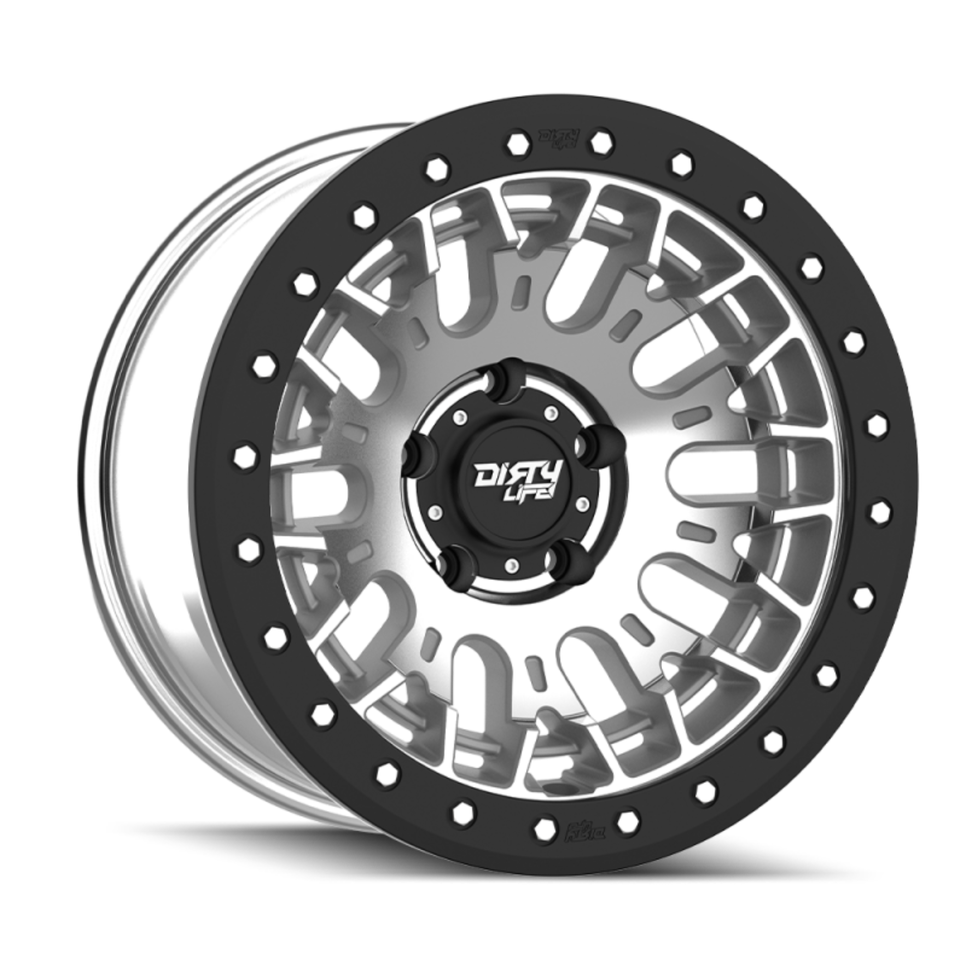 Picture of Dirty Life DT-3 17X9 5x127 -12 Offset - Machined Finish w/ Simulated Beadlock