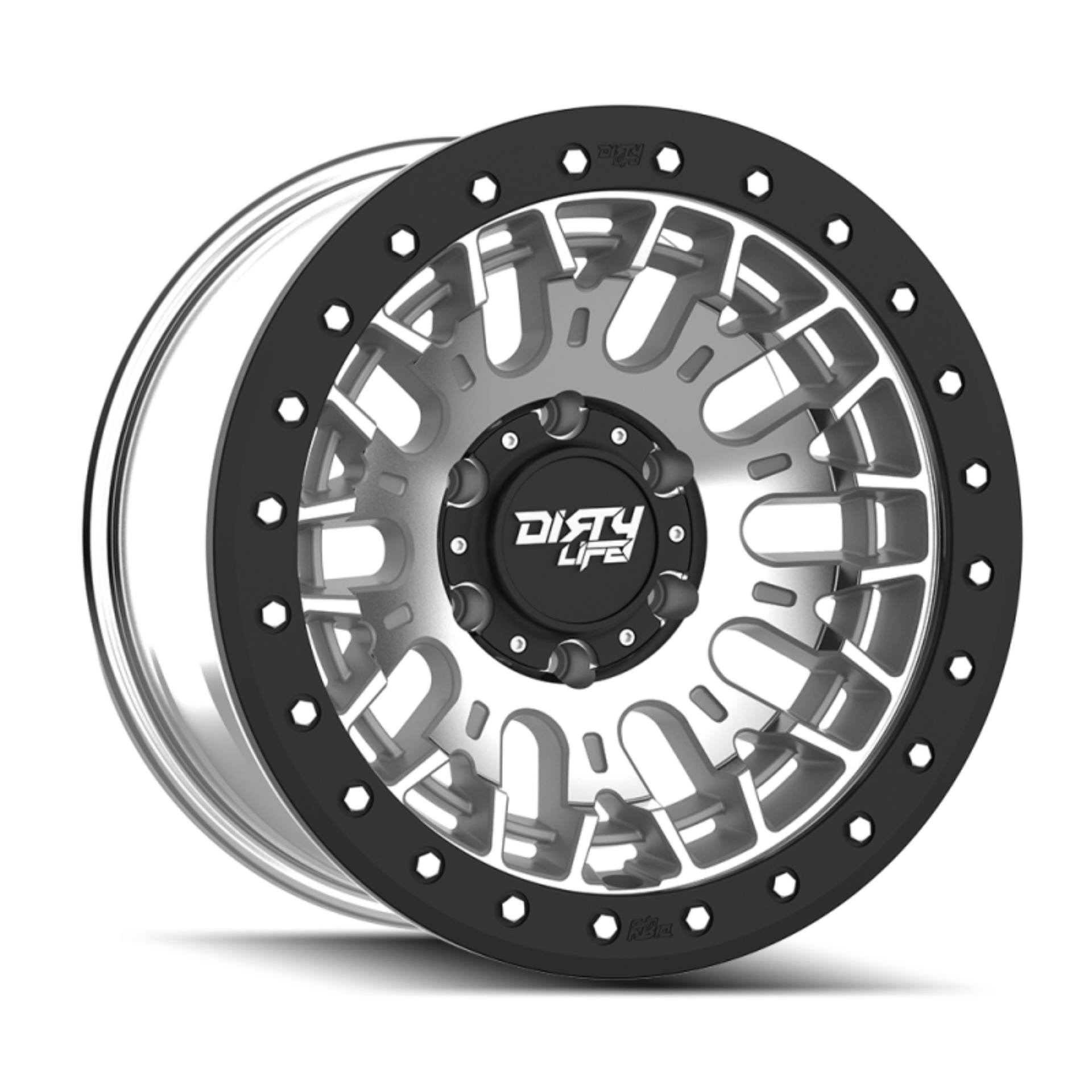 Picture of Dirty Life DT-3 17X9 6x139.7 -12 Offset - Machined Finish w/ Simulated Beadlock