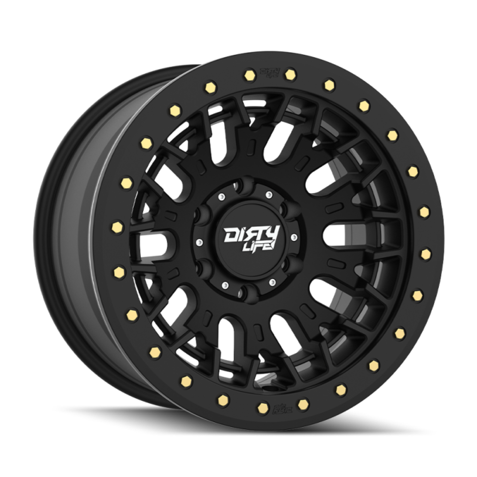 Picture of Dirty Life DT-3 17X9 6x139.7 -12 Offset - Satin Black w/ Simulated Beadlock
