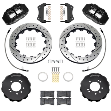 Picture of Wilwood 95-98 Nissan Skyline Superlite 6R Front BBK w/ 12.88in D/S Rotors & Flexlines - Black