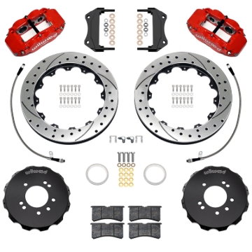 Picture of Wilwood 95-98 Nissan Skyline Superlite 6R Front BBK w/ 12.88in D/S Rotors & Flexlines - Red
